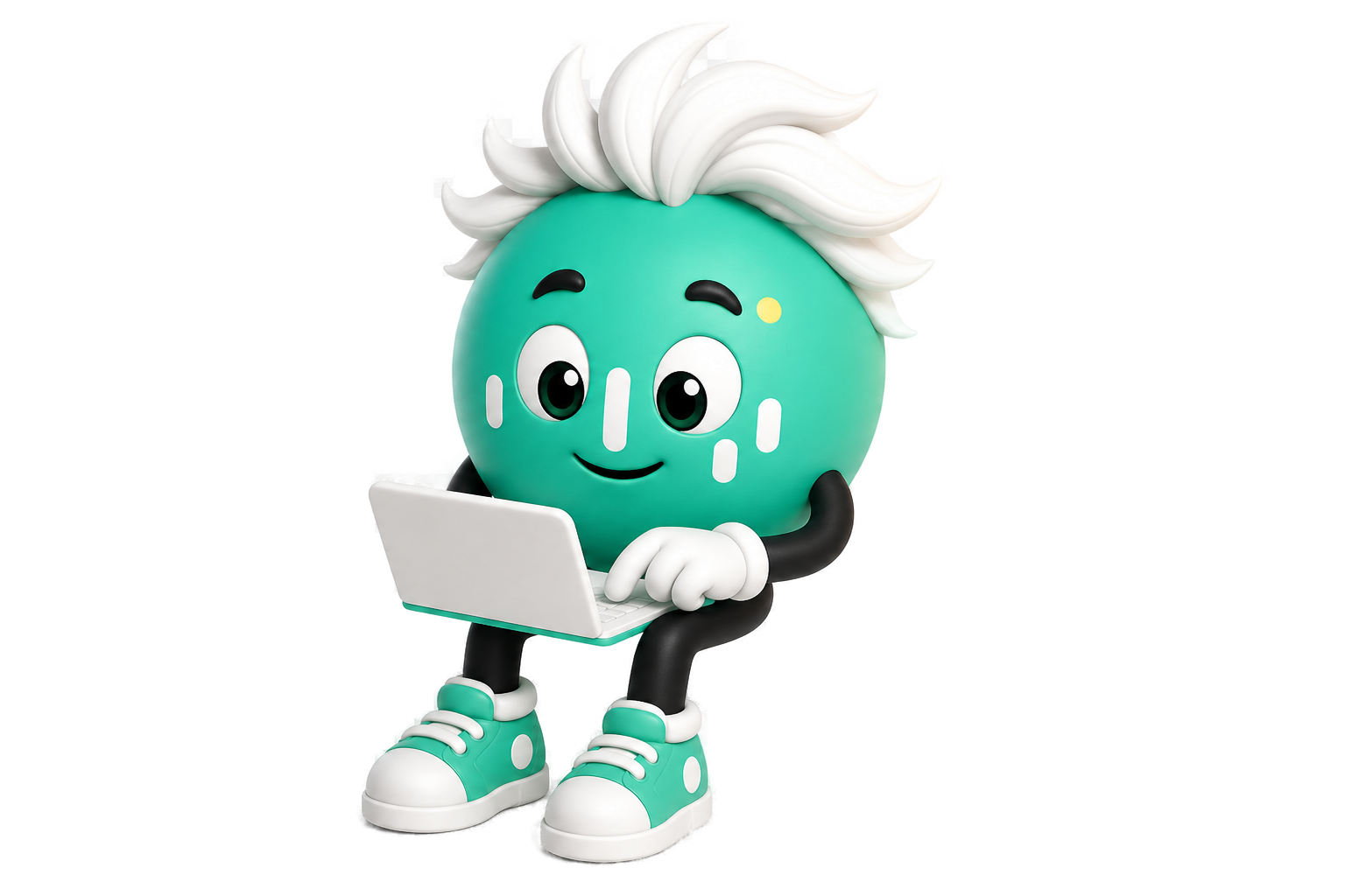 zep arbeitet am Laptop mit dem Grok-Coding-Modell